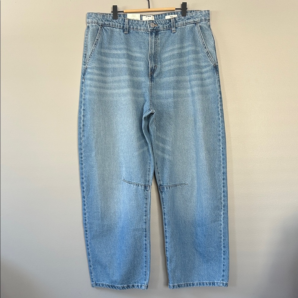 Cotton On Barrel Leg‎ Jeans Size 34 Saltwater Blue Wash